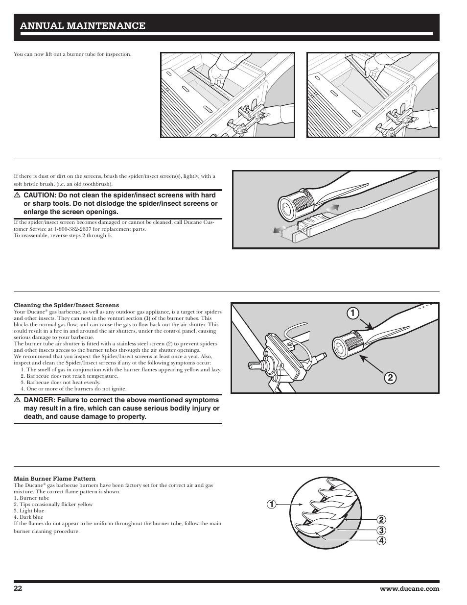 Annual maintenance | Ducane Gass Grill 20529916 User Manual | Page 22 / 60