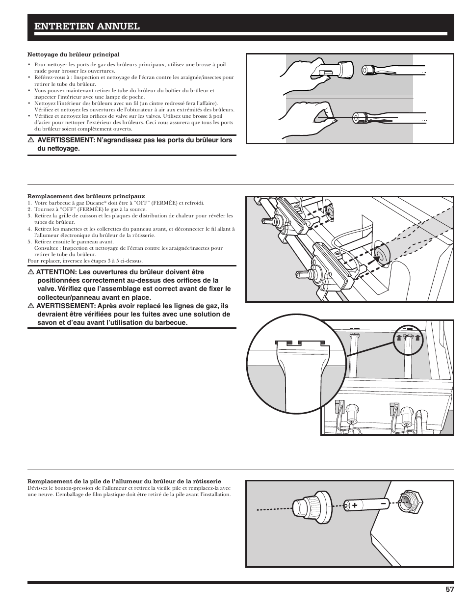 Entretien annuel | Ducane Gass Grill 20529916 User Manual | Page 57 / 60