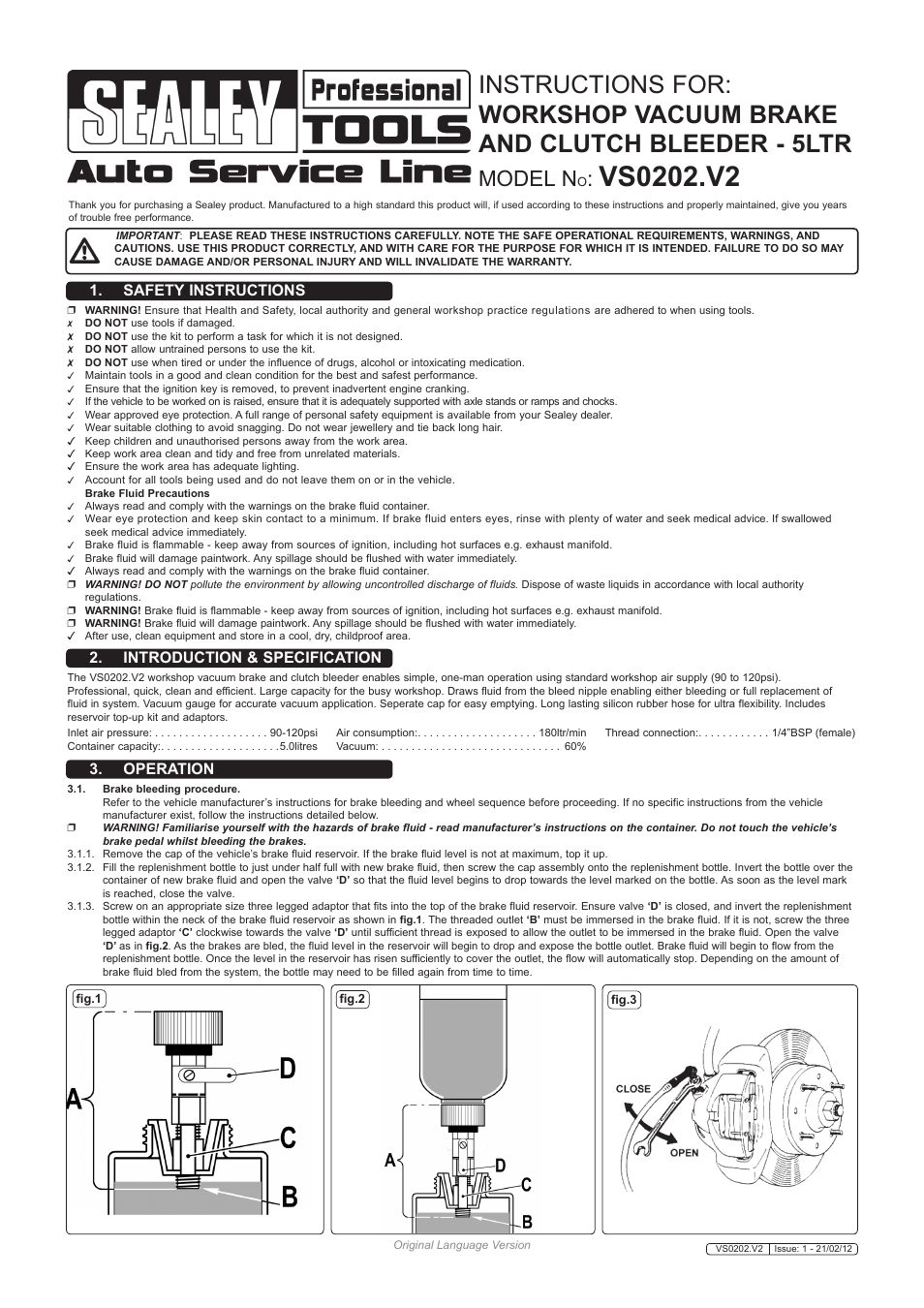 Sealey VS0202 User Manual | 2 pages