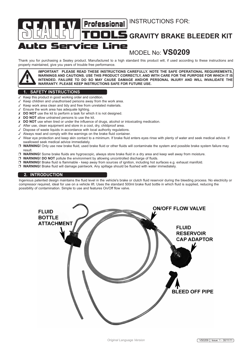 Sealey VS0209 User Manual | 2 pages