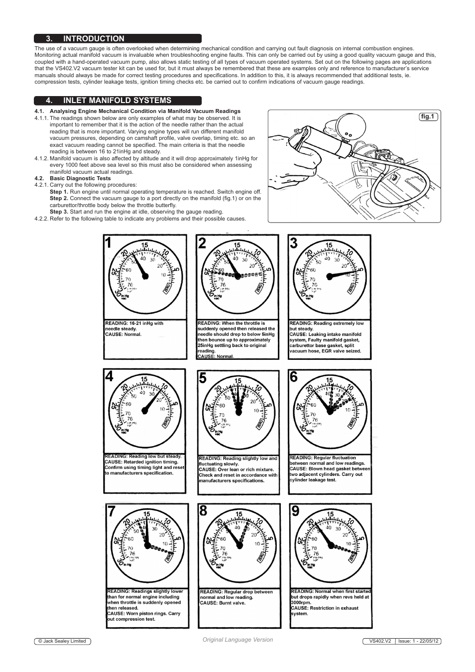 Inlet manifold systems 3. introduction | Sealey VS402 User Manual | Page 2 / 6