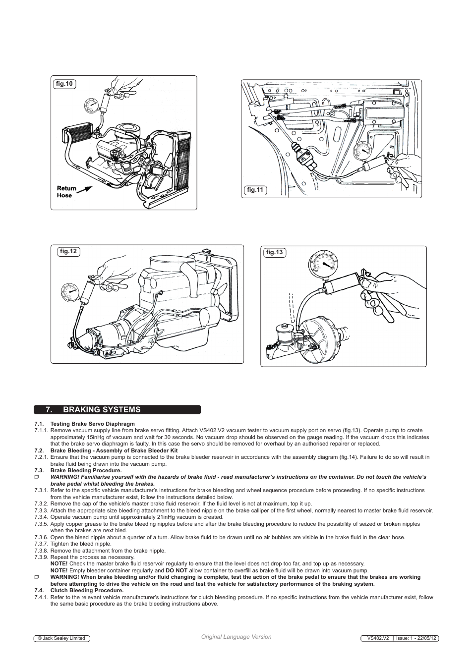 Braking systems | Sealey VS402 User Manual | Page 5 / 6