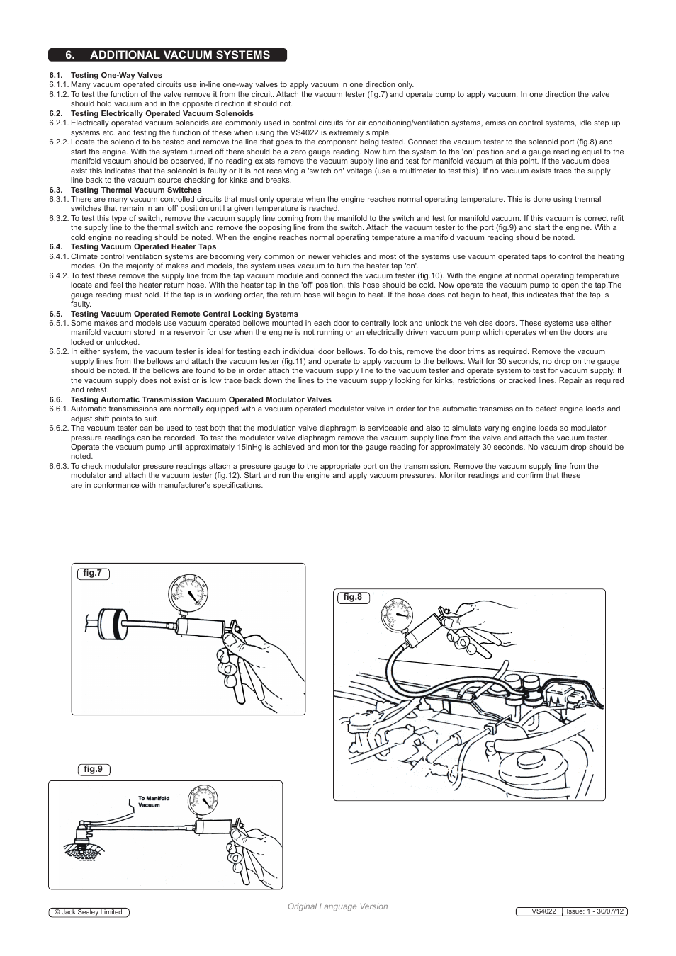 Additional vacuum systems | Sealey VS4022 User Manual | Page 4 / 6