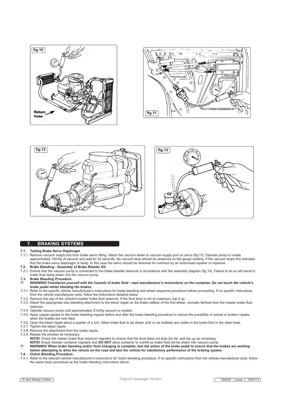 Braking systems | Sealey VS4022 User Manual | Page 5 / 6