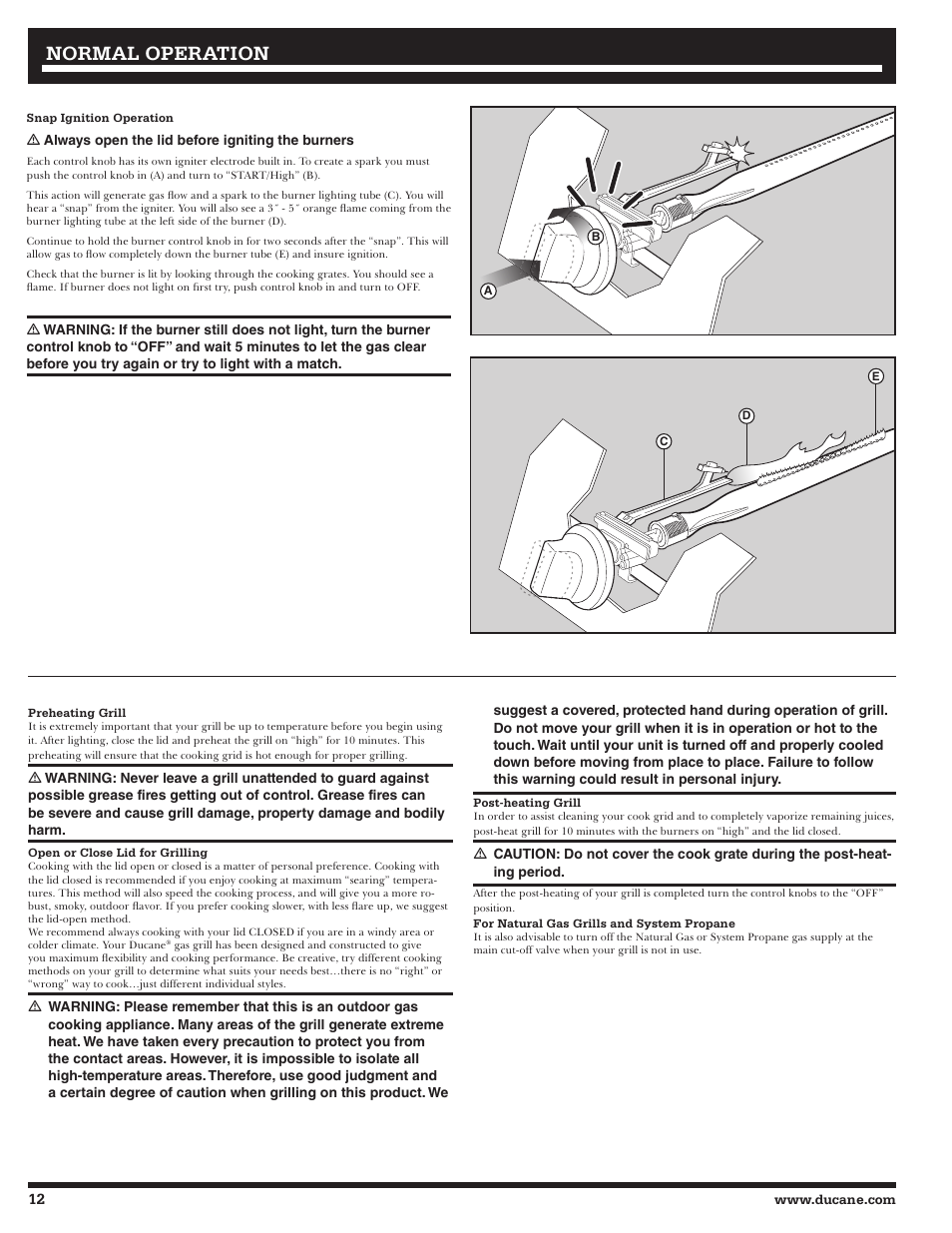 Normal operation | Ducane 20529917 User Manual | Page 12 / 56