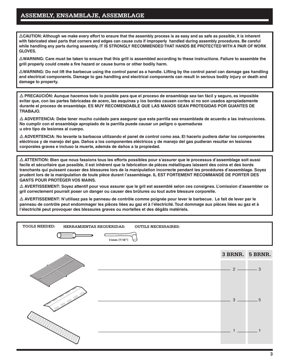 Assembly, ensamblaje, assemblage | Ducane 20529917 User Manual | Page 3 / 56