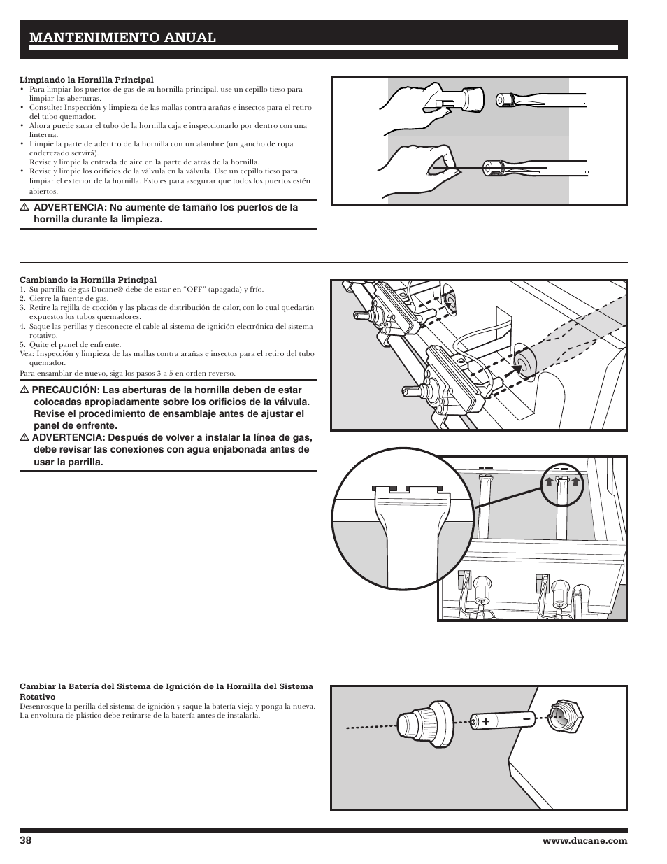 Mantenimiento anual | Ducane 20529917 User Manual | Page 38 / 56