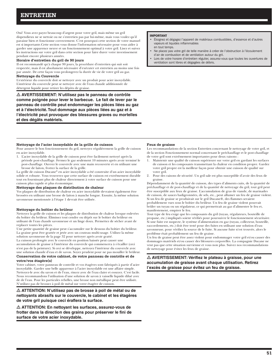 Entretien | Ducane 20529917 User Manual | Page 51 / 56