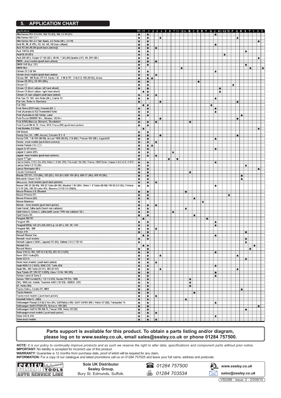 Sealey VS0286 User Manual | Page 2 / 2