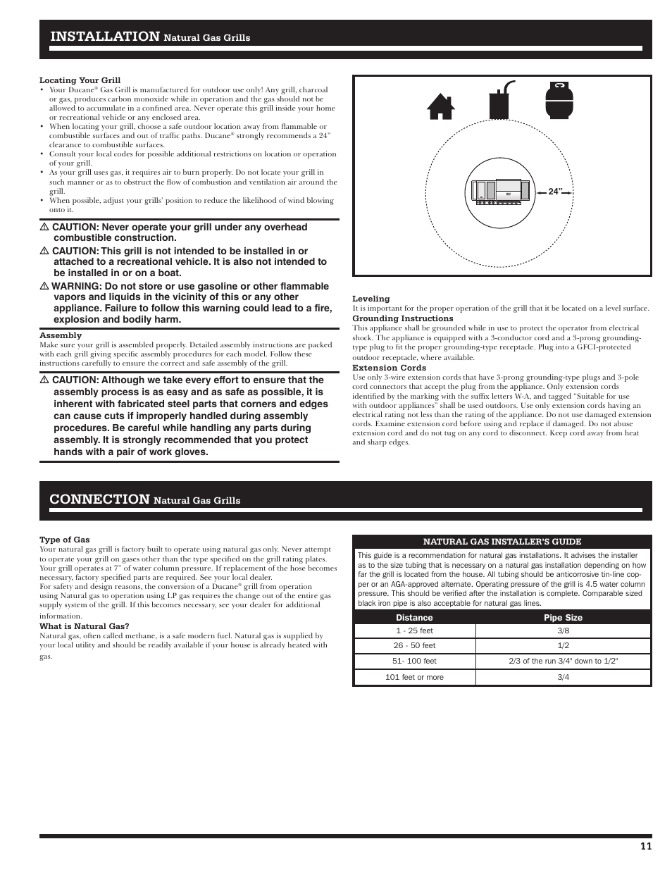 Installation, Connection | Ducane 2020806 User Manual | Page 11 / 64