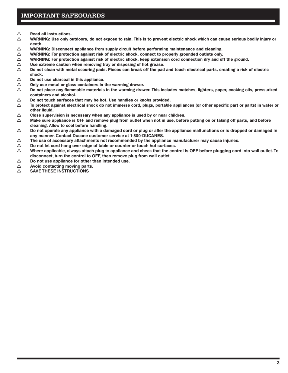 Important safeguards | Ducane 2020806 User Manual | Page 3 / 64