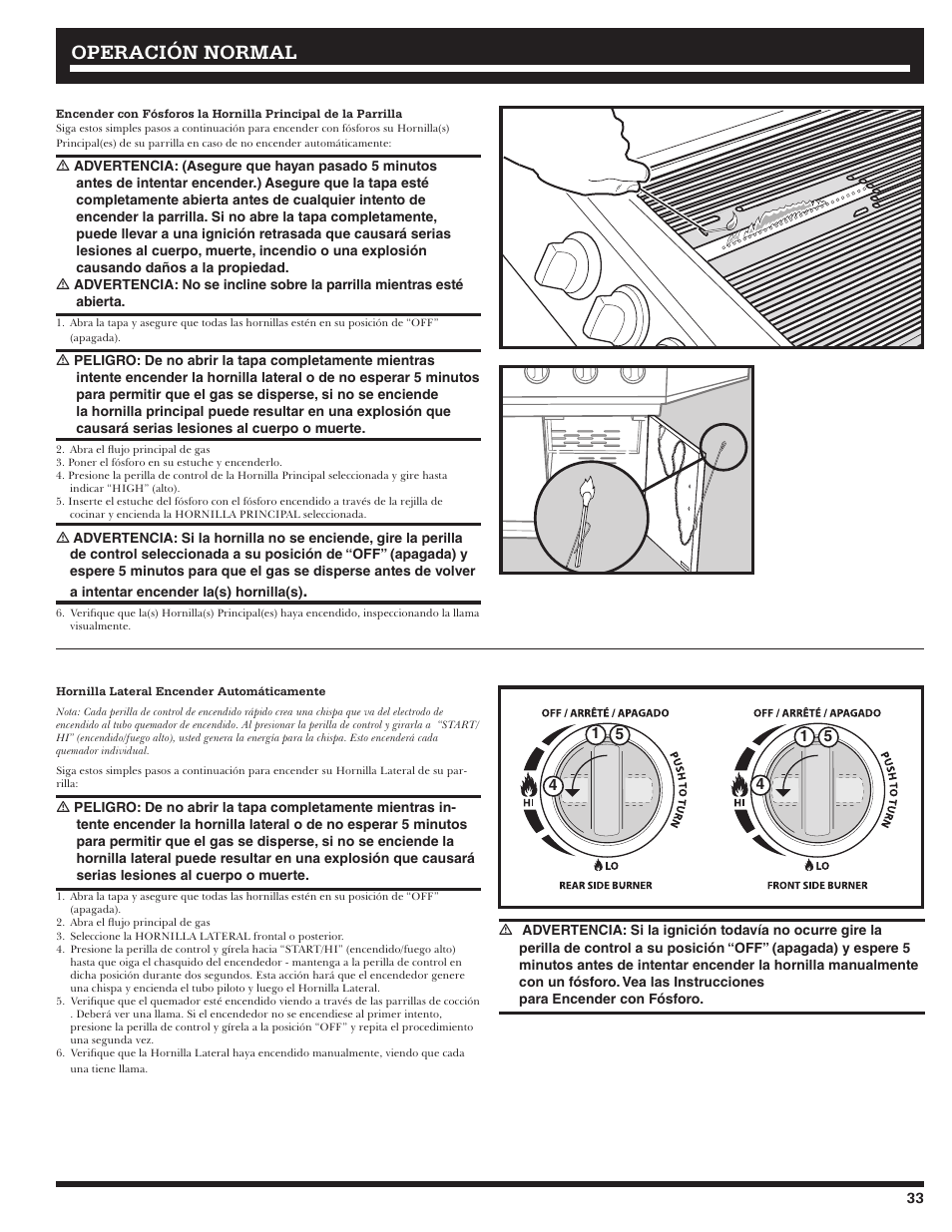 Operación normal | Ducane 2020806 User Manual | Page 33 / 64