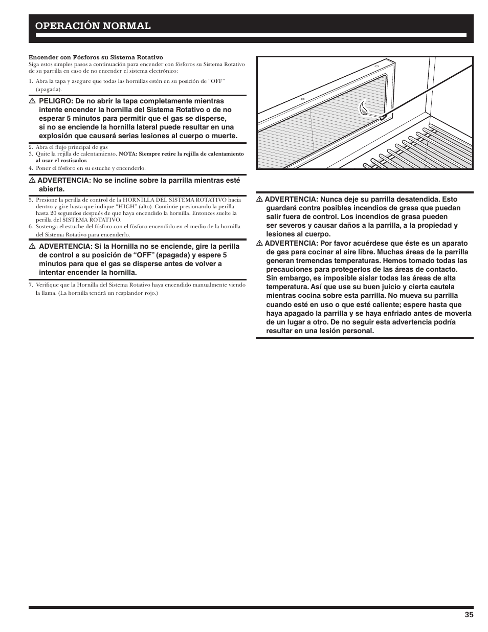 Operación normal | Ducane 2020806 User Manual | Page 35 / 64