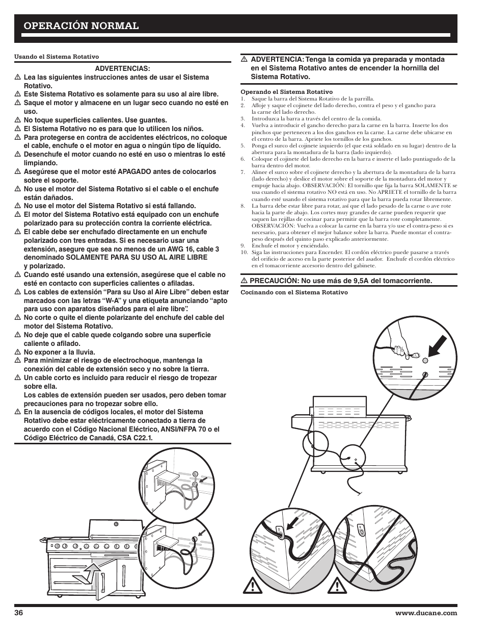 Operación normal | Ducane 2020806 User Manual | Page 36 / 64