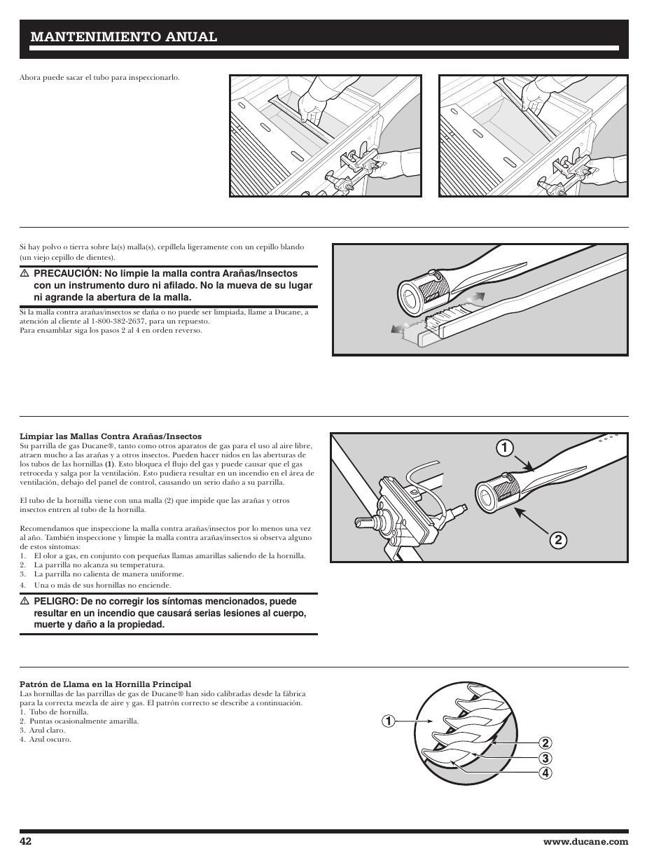 Mantenimiento anual | Ducane 2020806 User Manual | Page 42 / 64