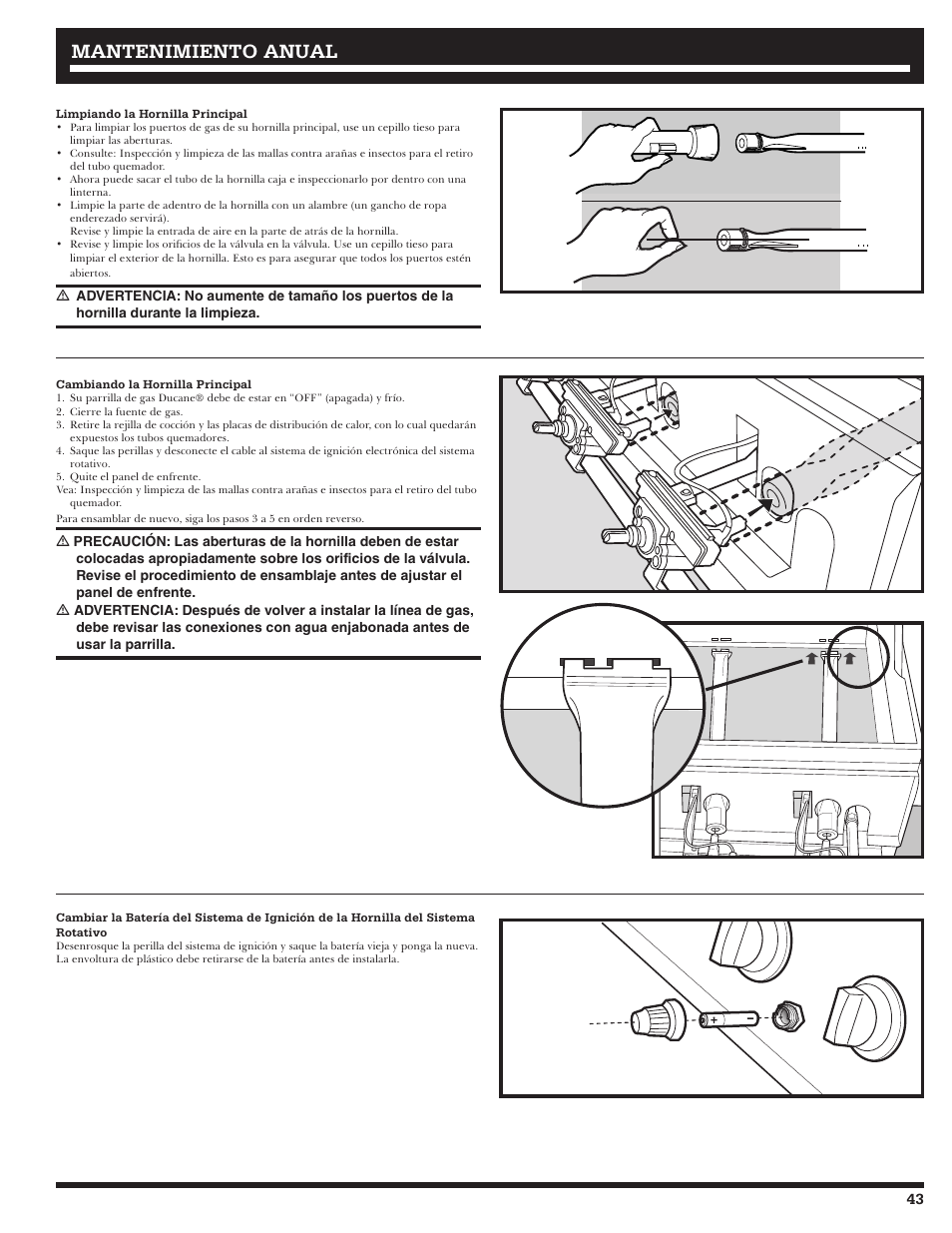 Mantenimiento anual | Ducane 2020806 User Manual | Page 43 / 64