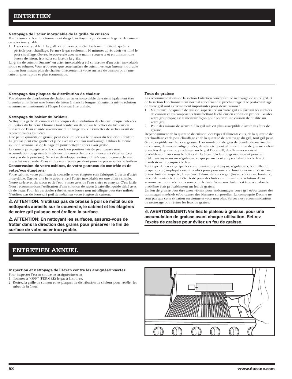 Entretien, Entretien annuel | Ducane 2020806 User Manual | Page 58 / 64