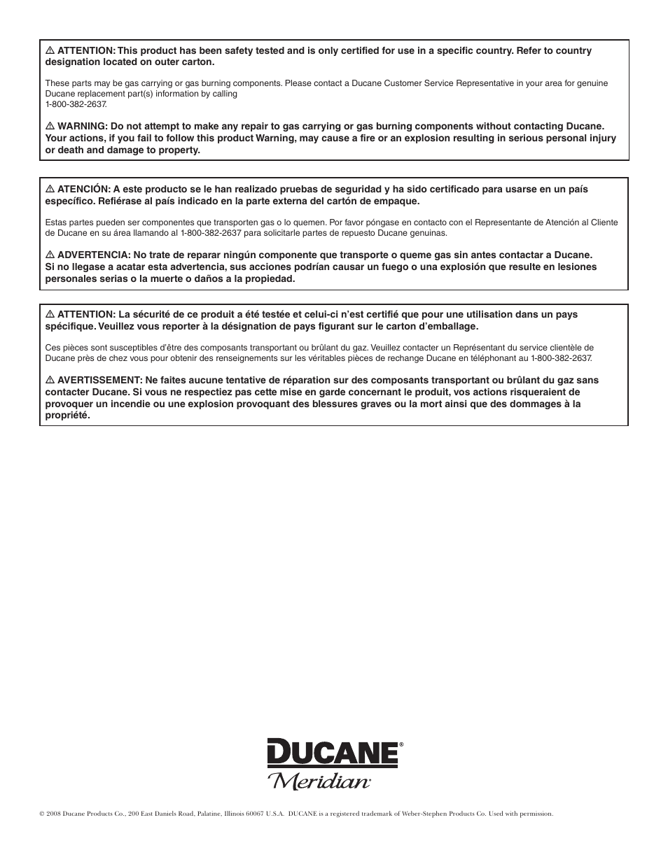 Ducane 2020806 User Manual | Page 62 / 64