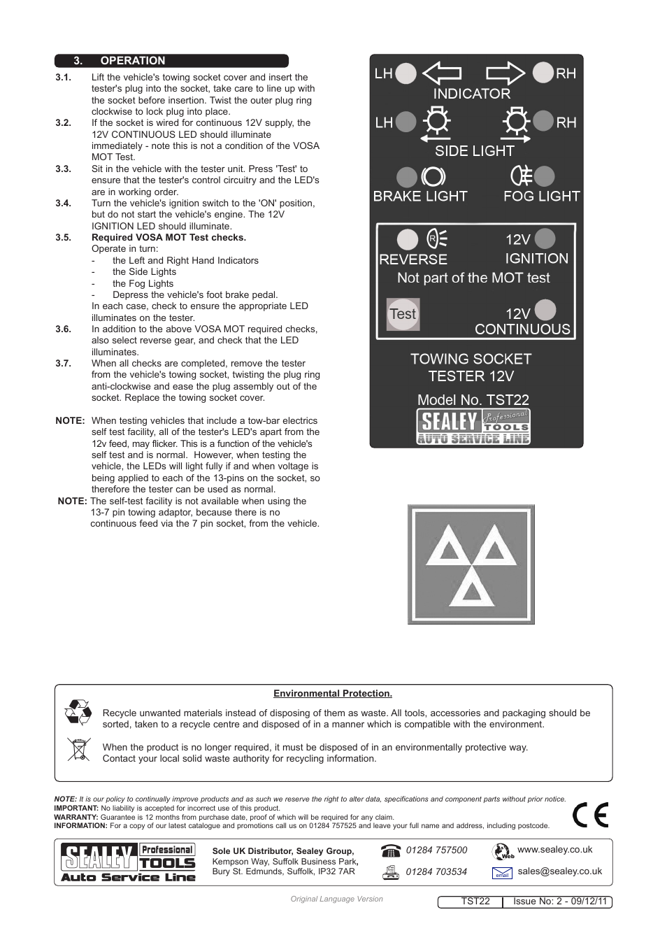 Sealey TST22 User Manual | Page 2 / 2