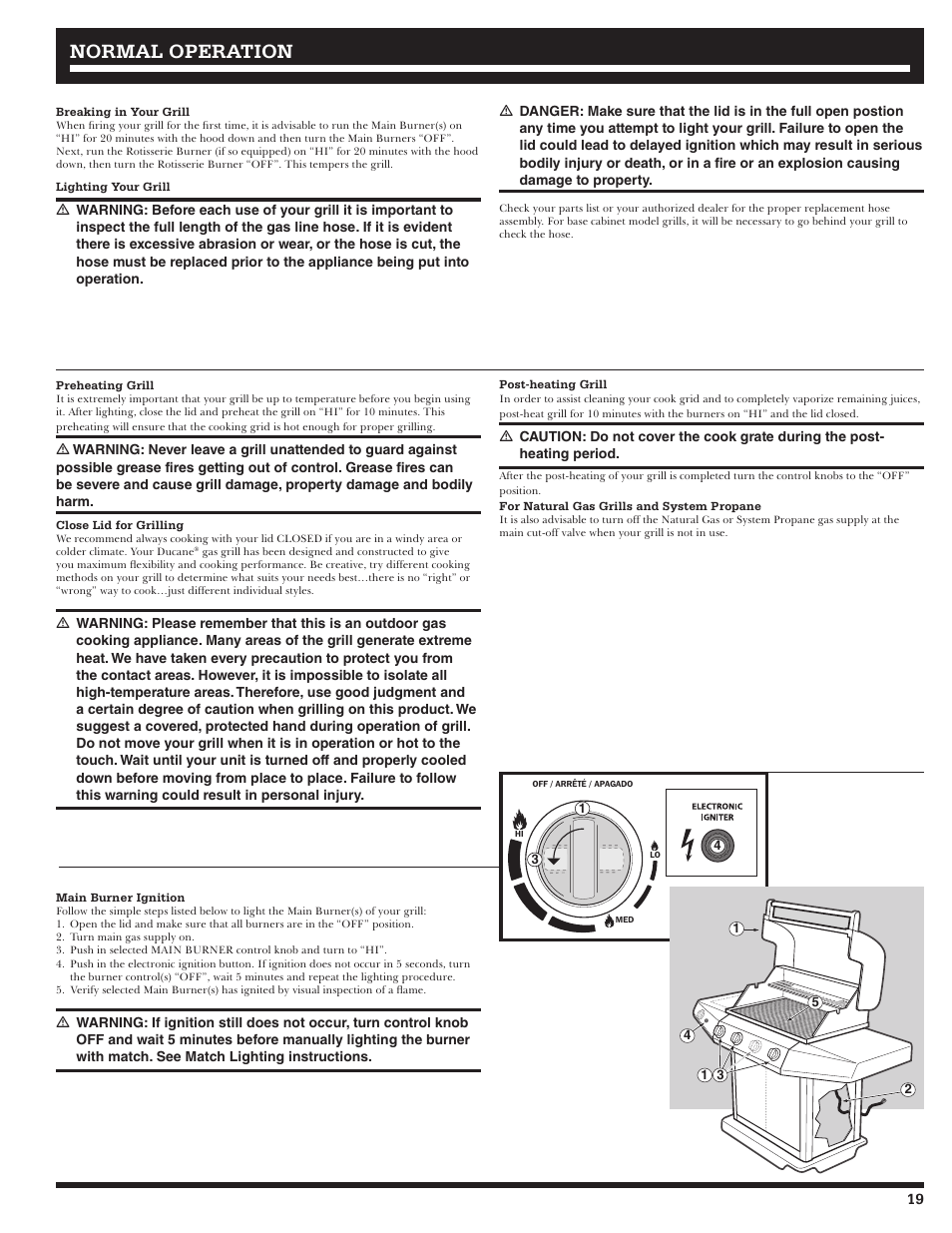 Normal operation | Ducane Natural 27010357 User Manual | Page 19 / 64