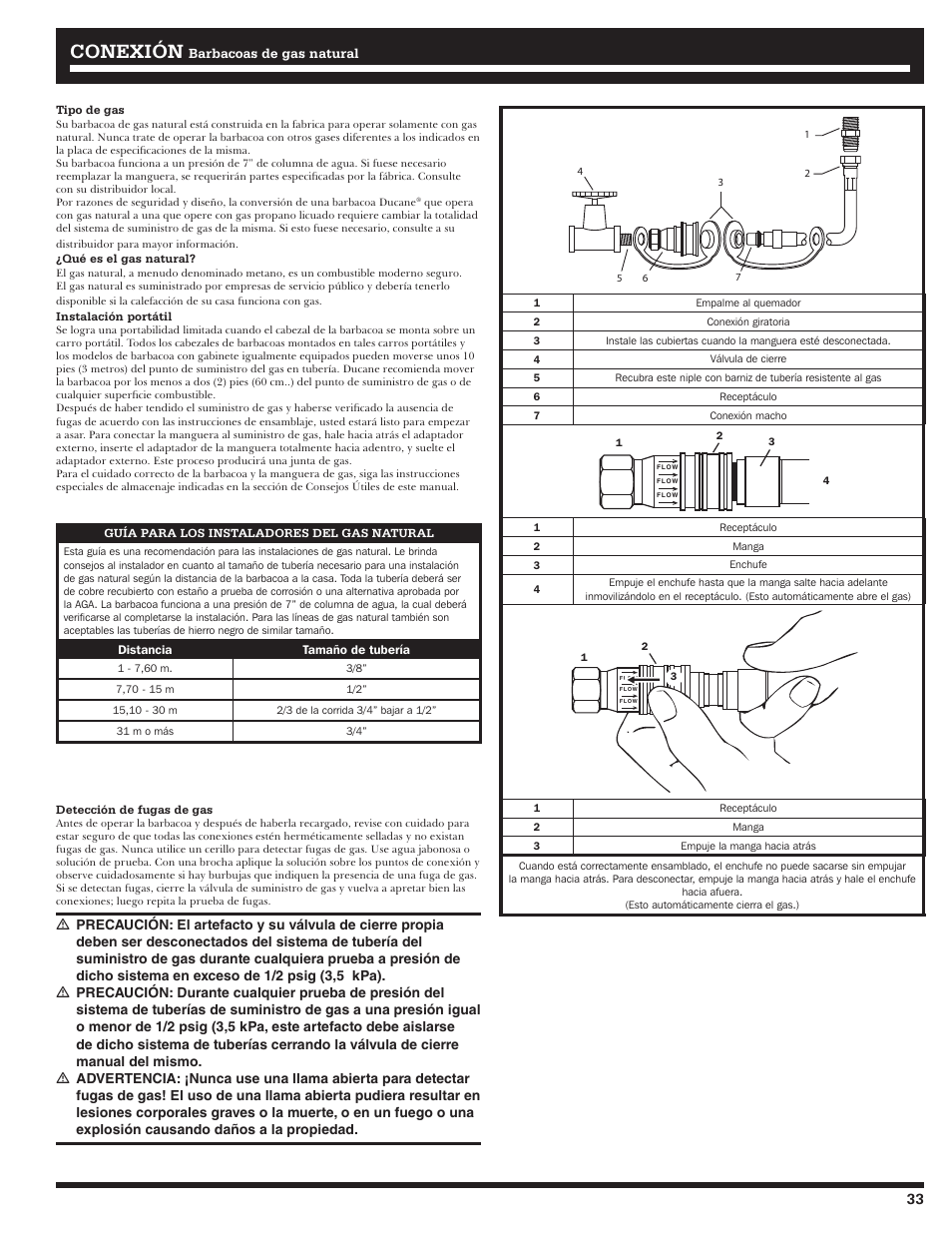 Conexión | Ducane Natural 27010357 User Manual | Page 33 / 64