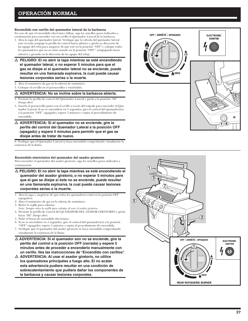 Operación normal | Ducane Natural 27010357 User Manual | Page 37 / 64