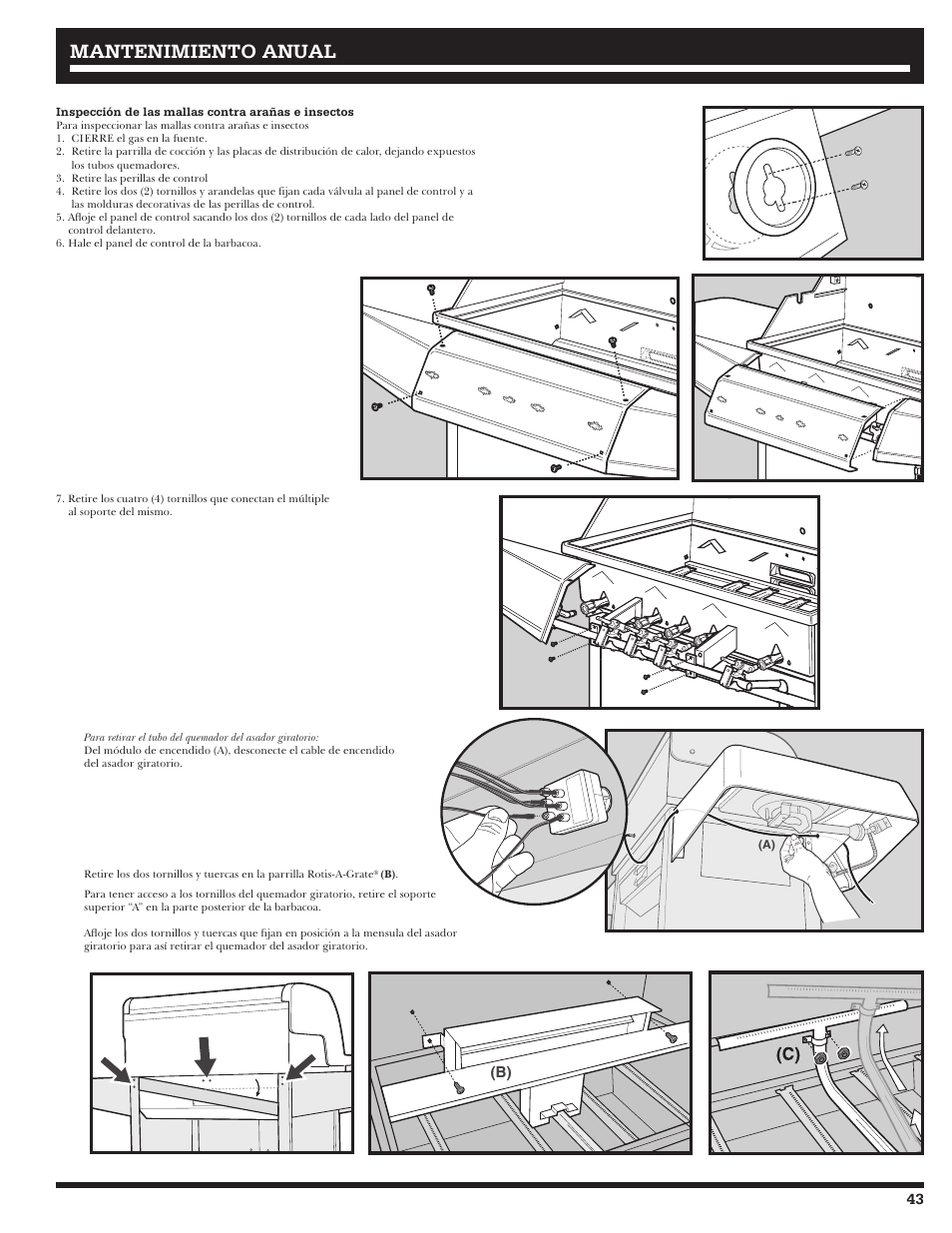 Mantenimiento anual | Ducane Natural 27010357 User Manual | Page 43 / 64