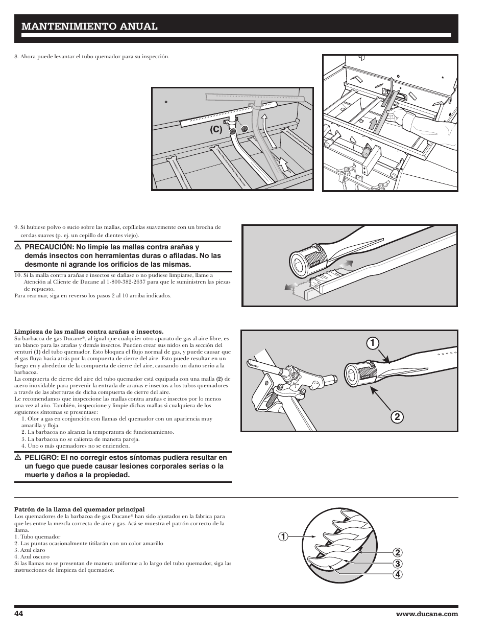 Mantenimiento anual | Ducane Natural 27010357 User Manual | Page 44 / 64