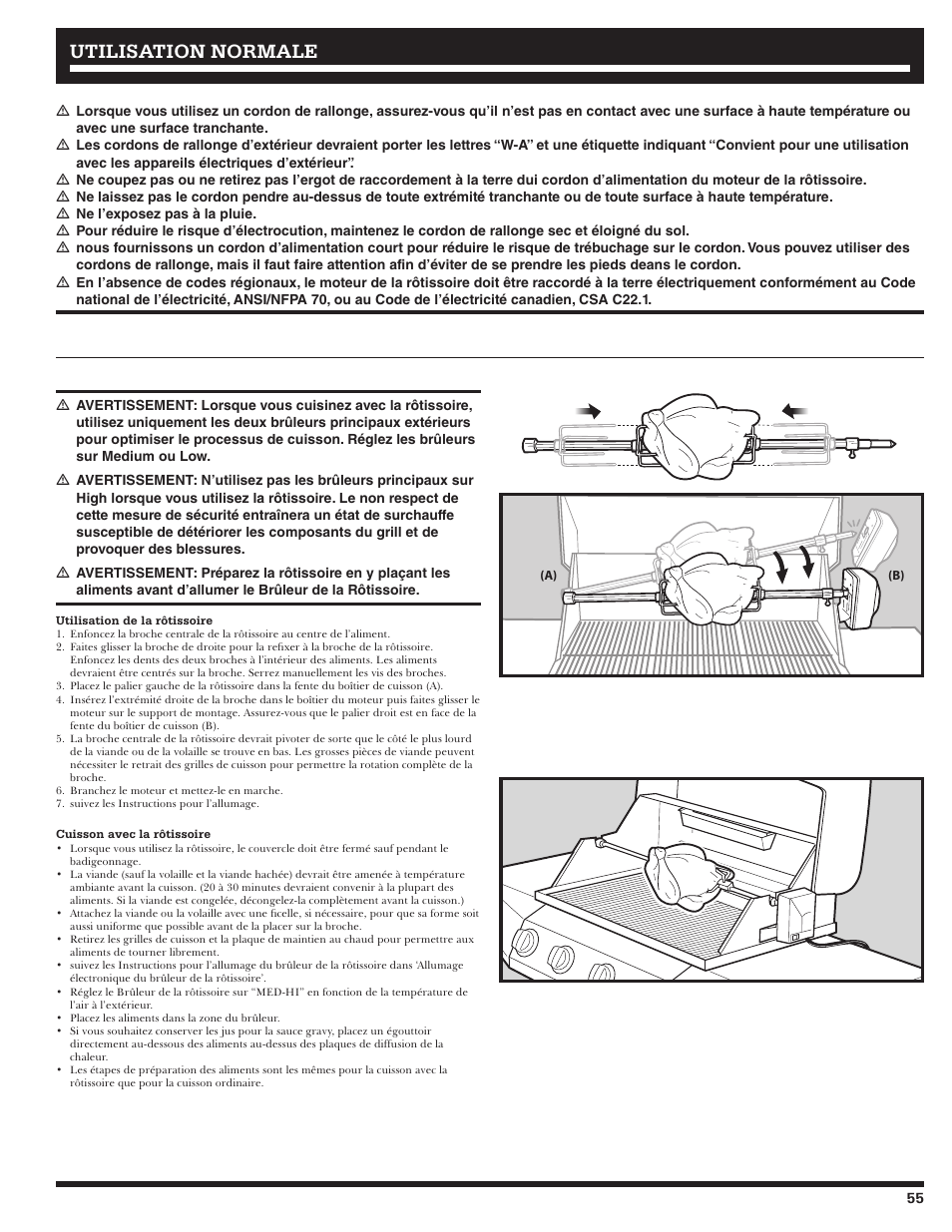 Utilisation normale | Ducane Natural 27010357 User Manual | Page 55 / 64