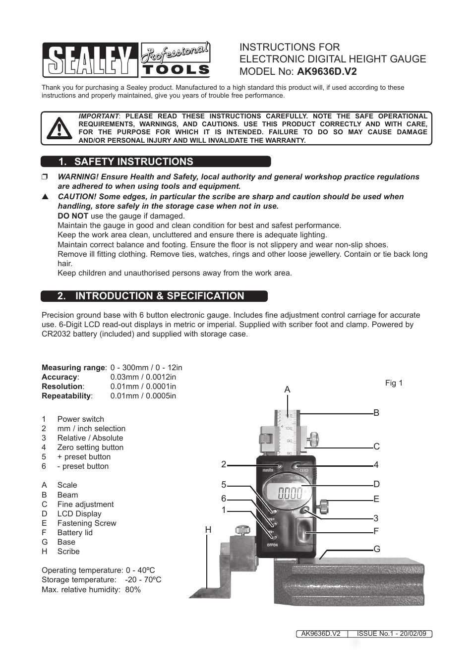 Sealey AK9636D User Manual | 2 pages