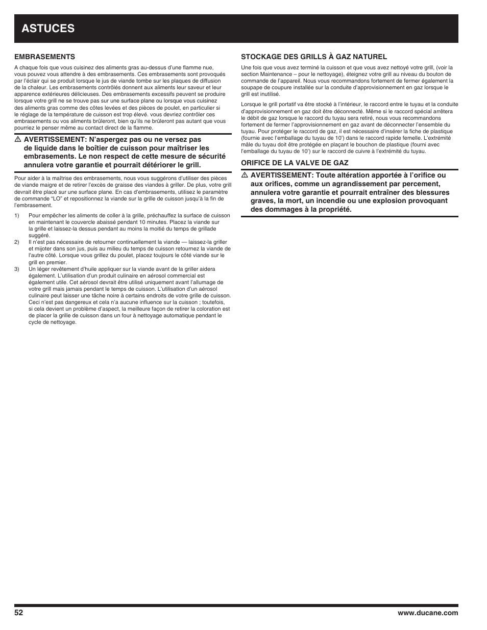 Astuces | Ducane 3100 User Manual | Page 52 / 60