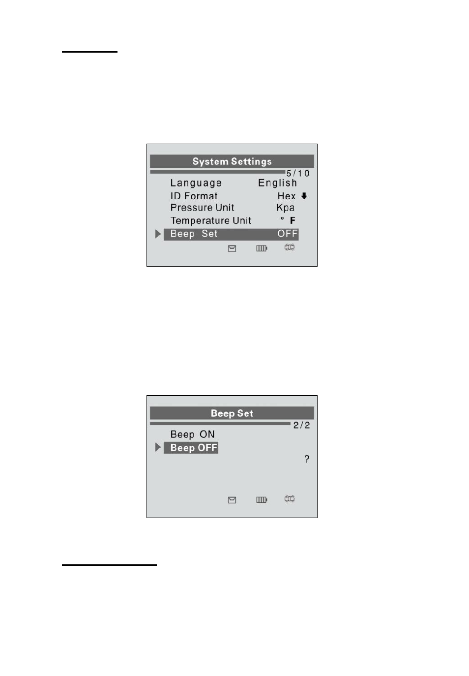Beep set, Wheels to test | Sealey TS401 User Manual | Page 13 / 74