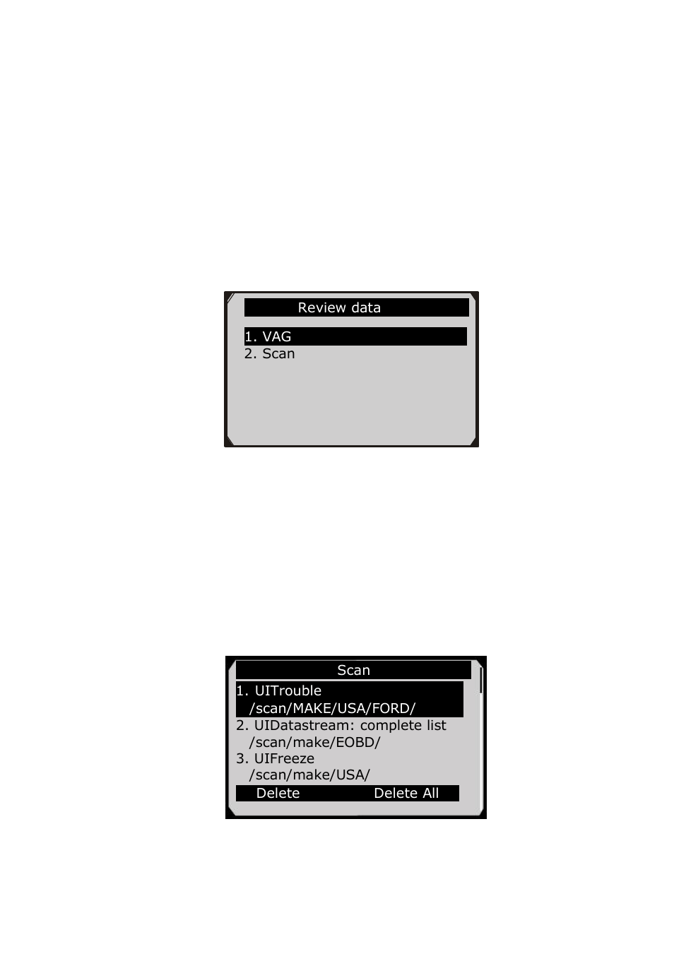 Playback data, Eviewing, 1 reviewing data | Sealey VAG505 User Manual | Page 19 / 80