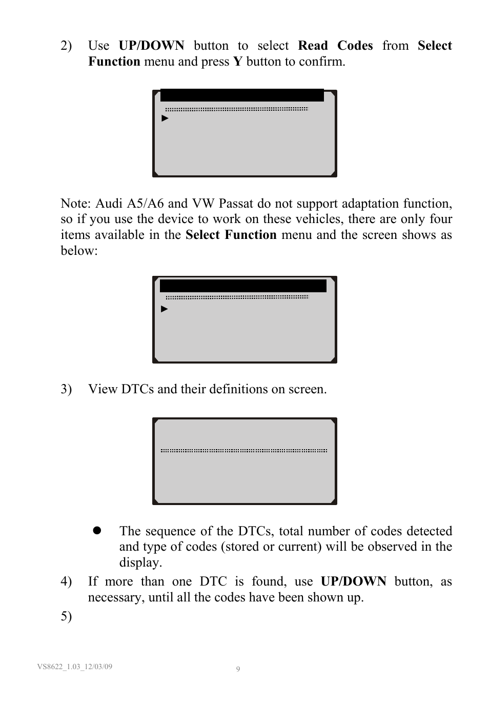 3) view dtcs and their definitions on screen | Sealey VS8622 User Manual | Page 10 / 36