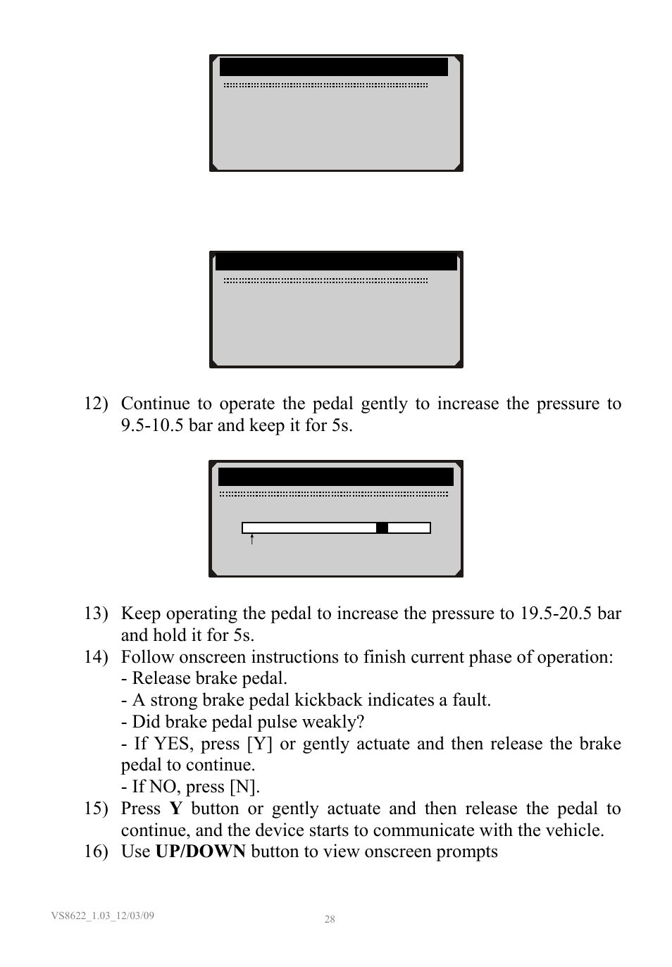 Prompt screen to be continued | Sealey VS8622 User Manual | Page 29 / 36