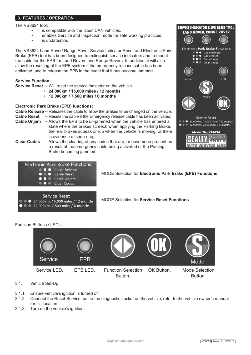 Sealey VS8624 User Manual | Page 2 / 8