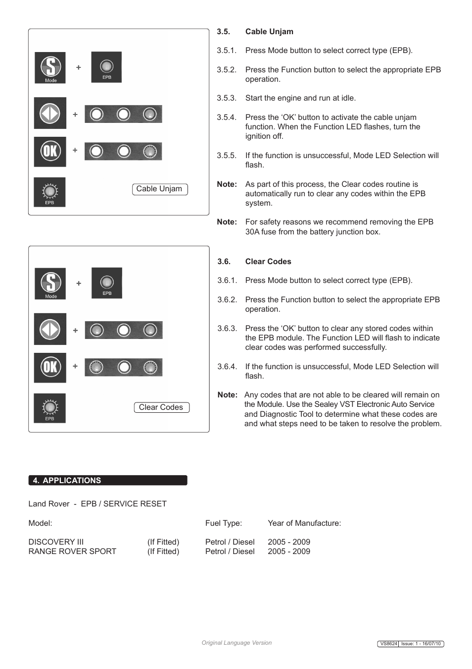 Sealey VS8624 User Manual | Page 4 / 8