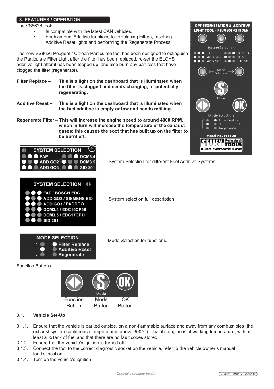 Sealey VS8626 User Manual | Page 2 / 4