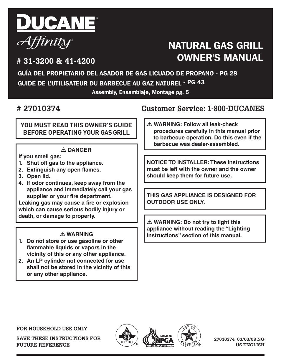 Ducane Affinity 31-3200 User Manual | 60 pages