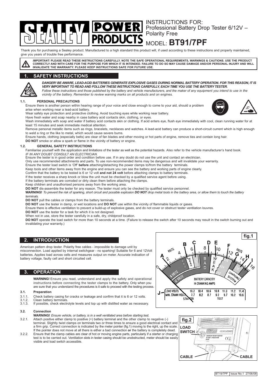 Sealey BT91/7PF User Manual | 2 pages