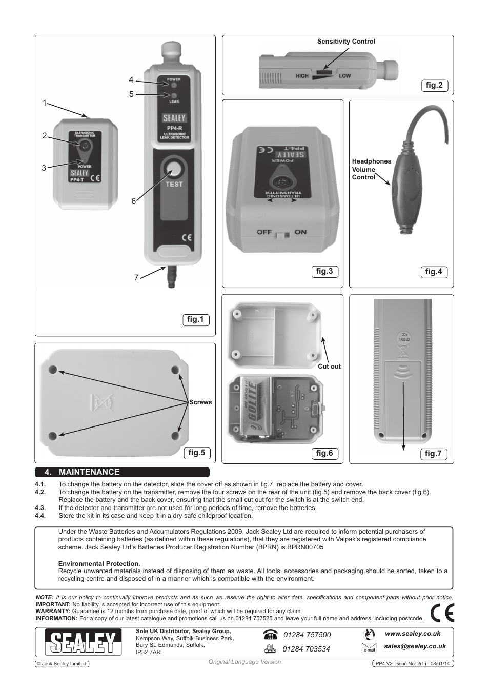 Sealey PP4 User Manual | Page 2 / 2