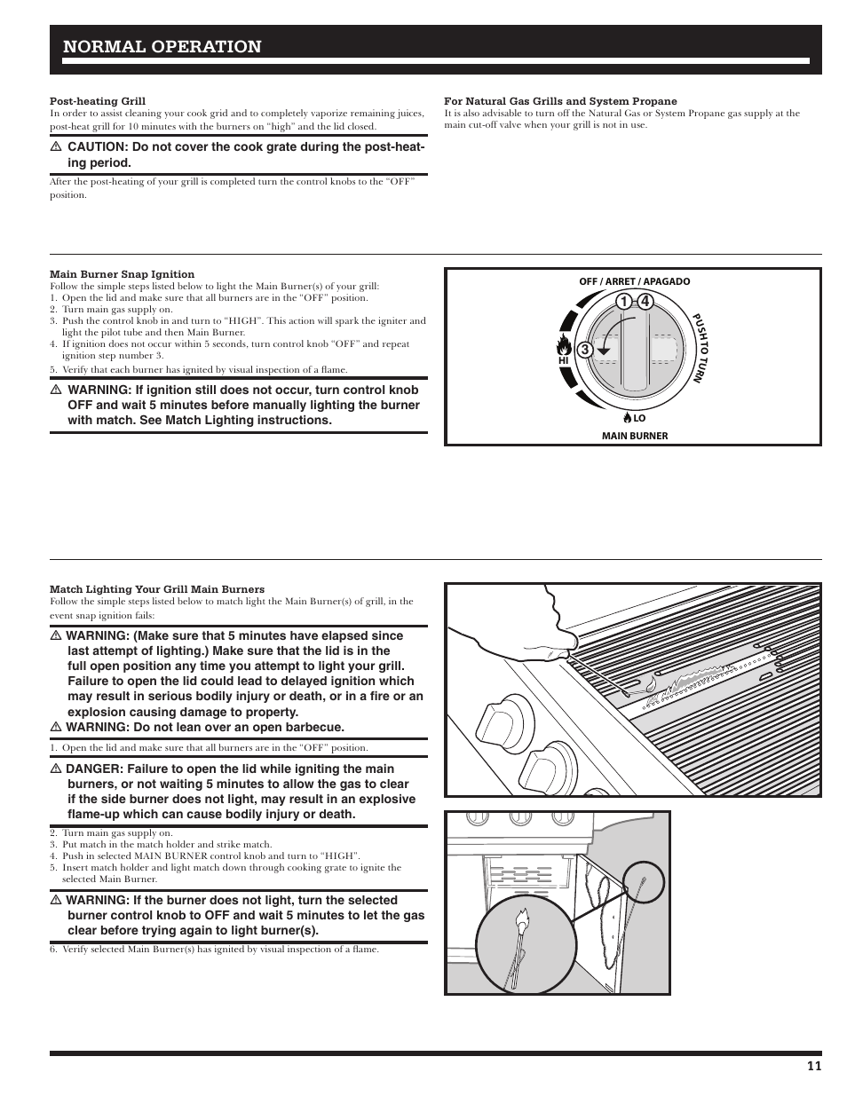 Normal operation | Ducane Meridian 20529915 User Manual | Page 11 / 56