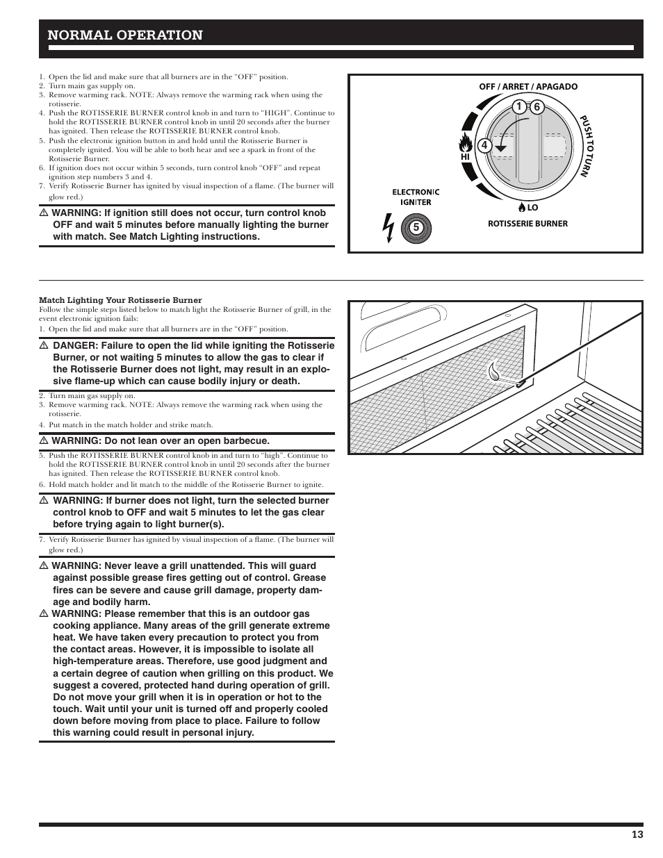 Normal operation | Ducane Meridian 20529915 User Manual | Page 13 / 56