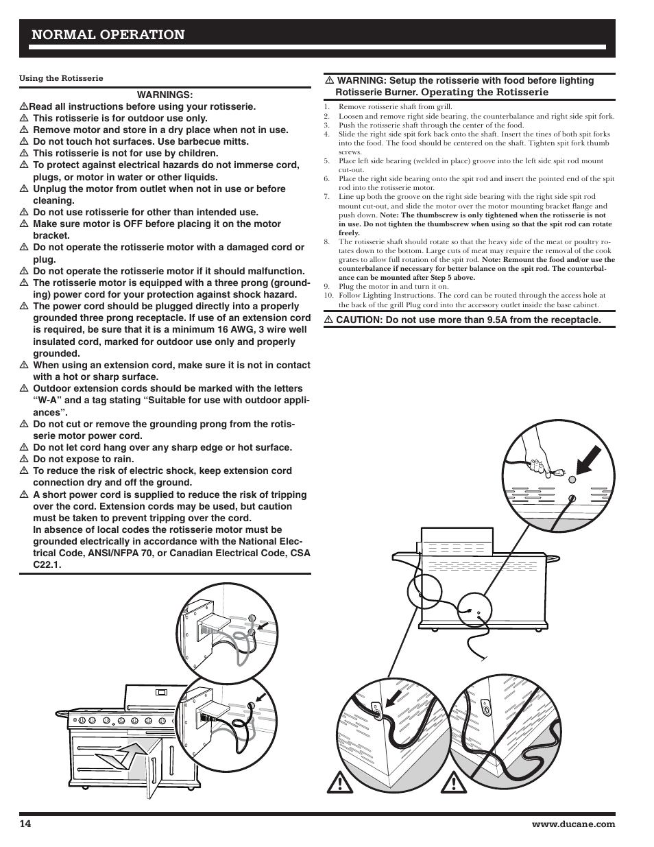 Normal operation | Ducane Meridian 20529915 User Manual | Page 14 / 56