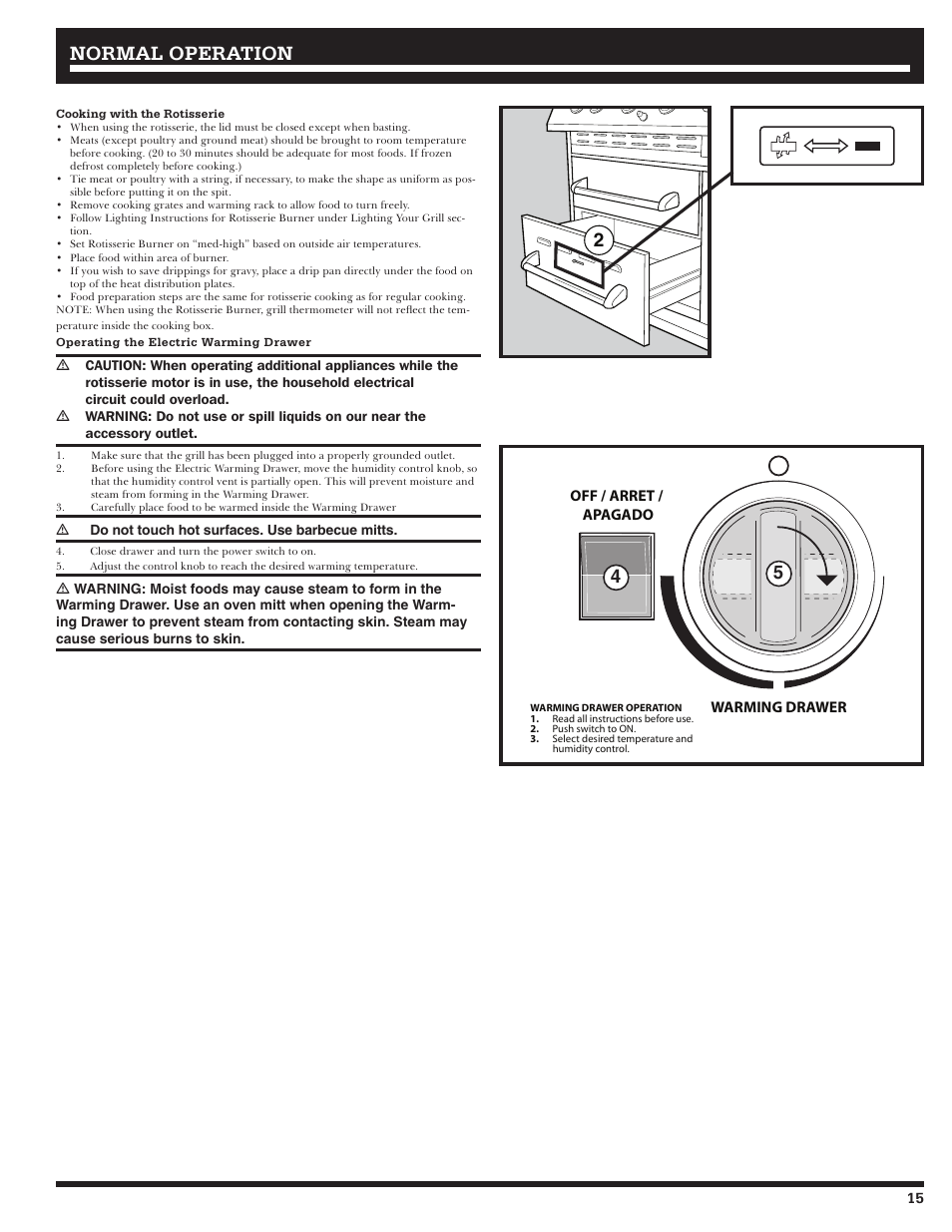 Normal operation | Ducane Meridian 20529915 User Manual | Page 15 / 56