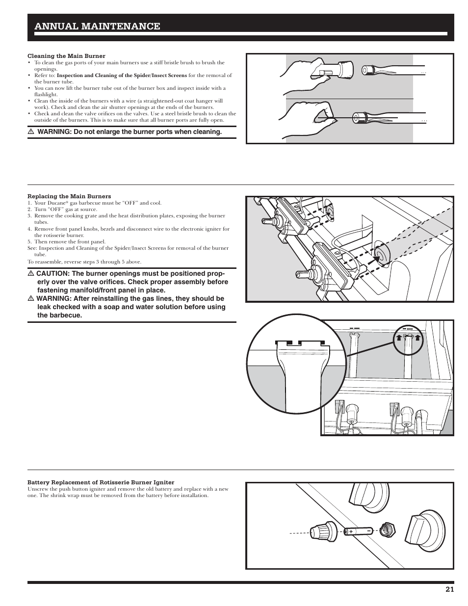 Annual maintenance | Ducane Meridian 20529915 User Manual | Page 21 / 56