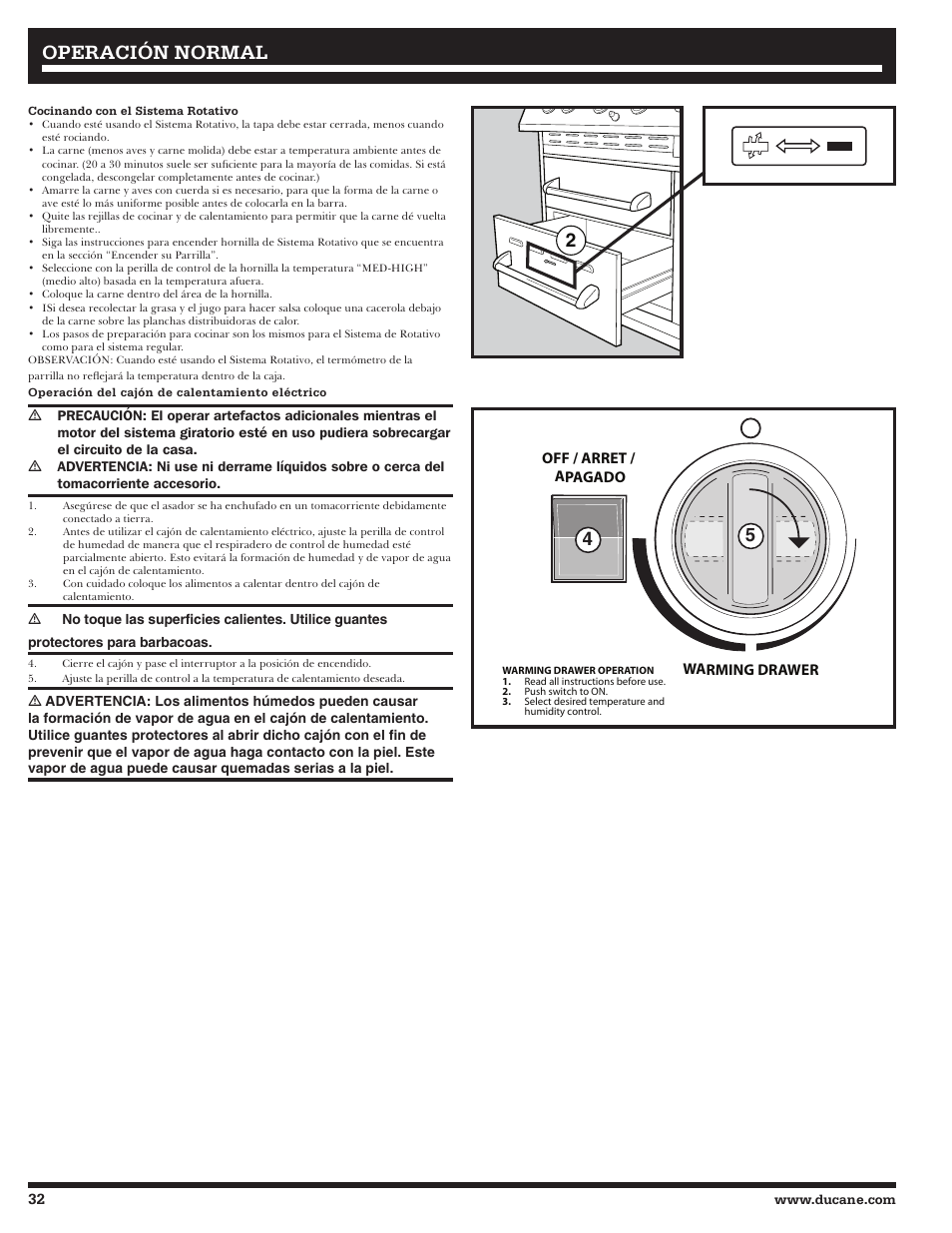 Operación normal | Ducane Meridian 20529915 User Manual | Page 32 / 56