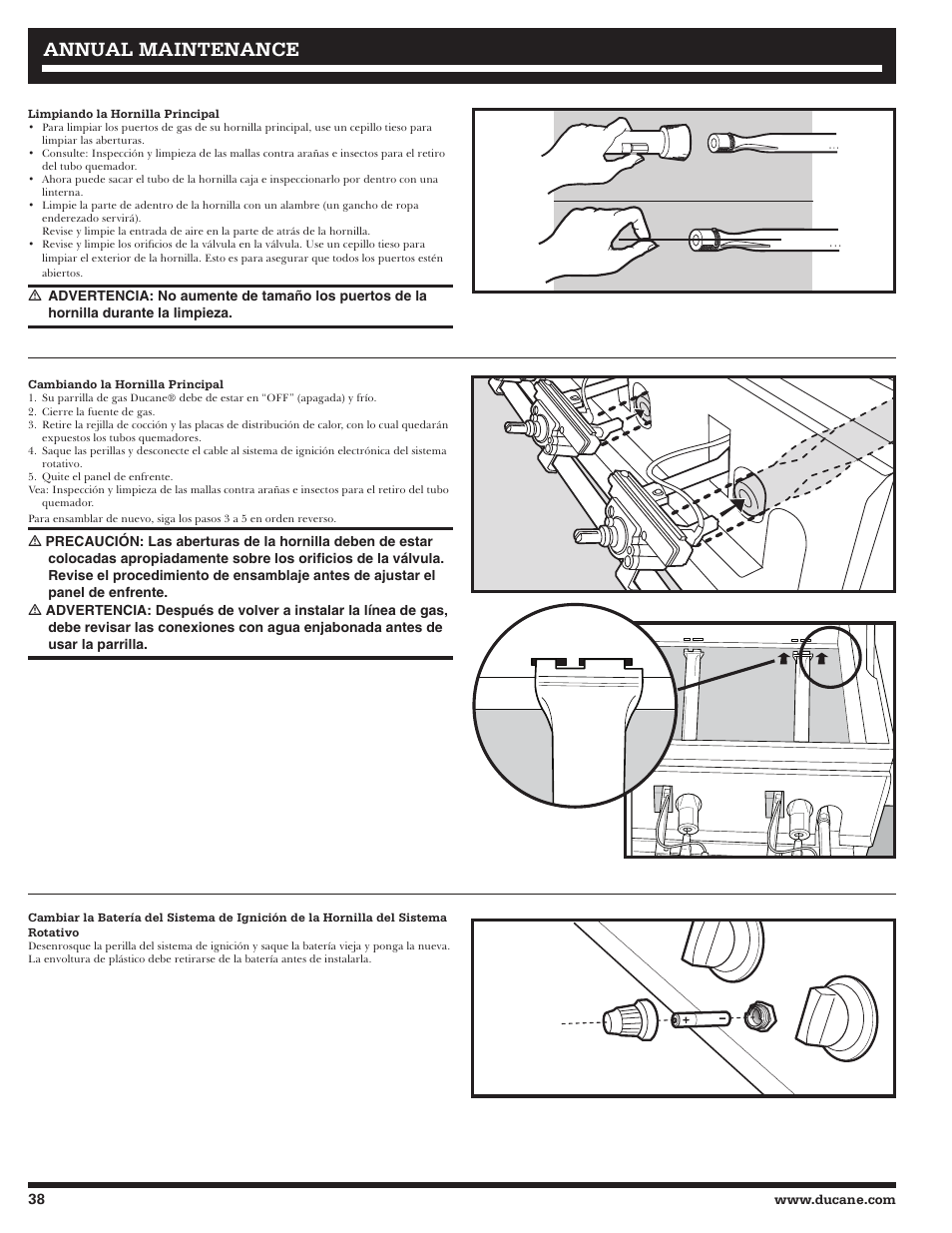 Annual maintenance | Ducane Meridian 20529915 User Manual | Page 38 / 56