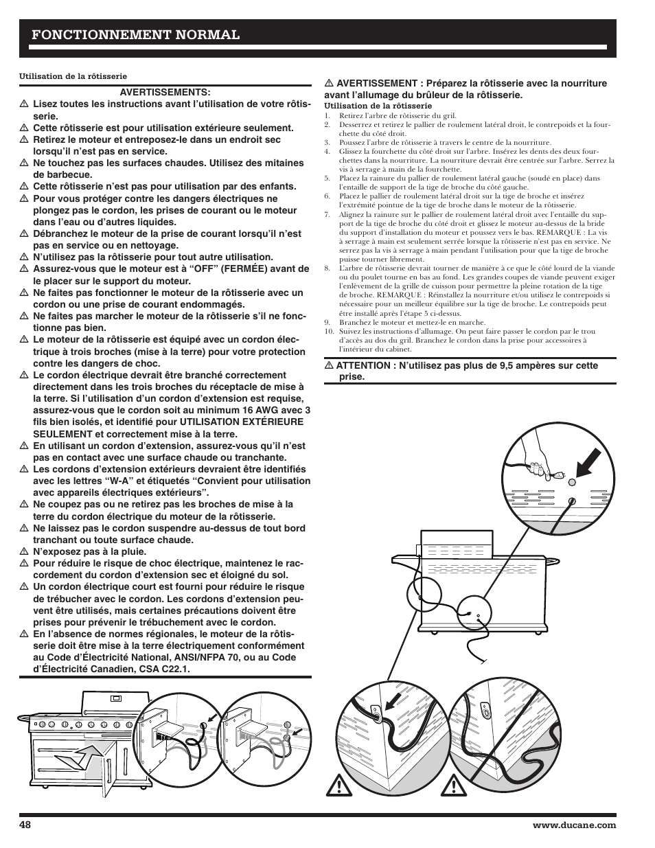 Fonctionnement normal | Ducane Meridian 20529915 User Manual | Page 48 / 56