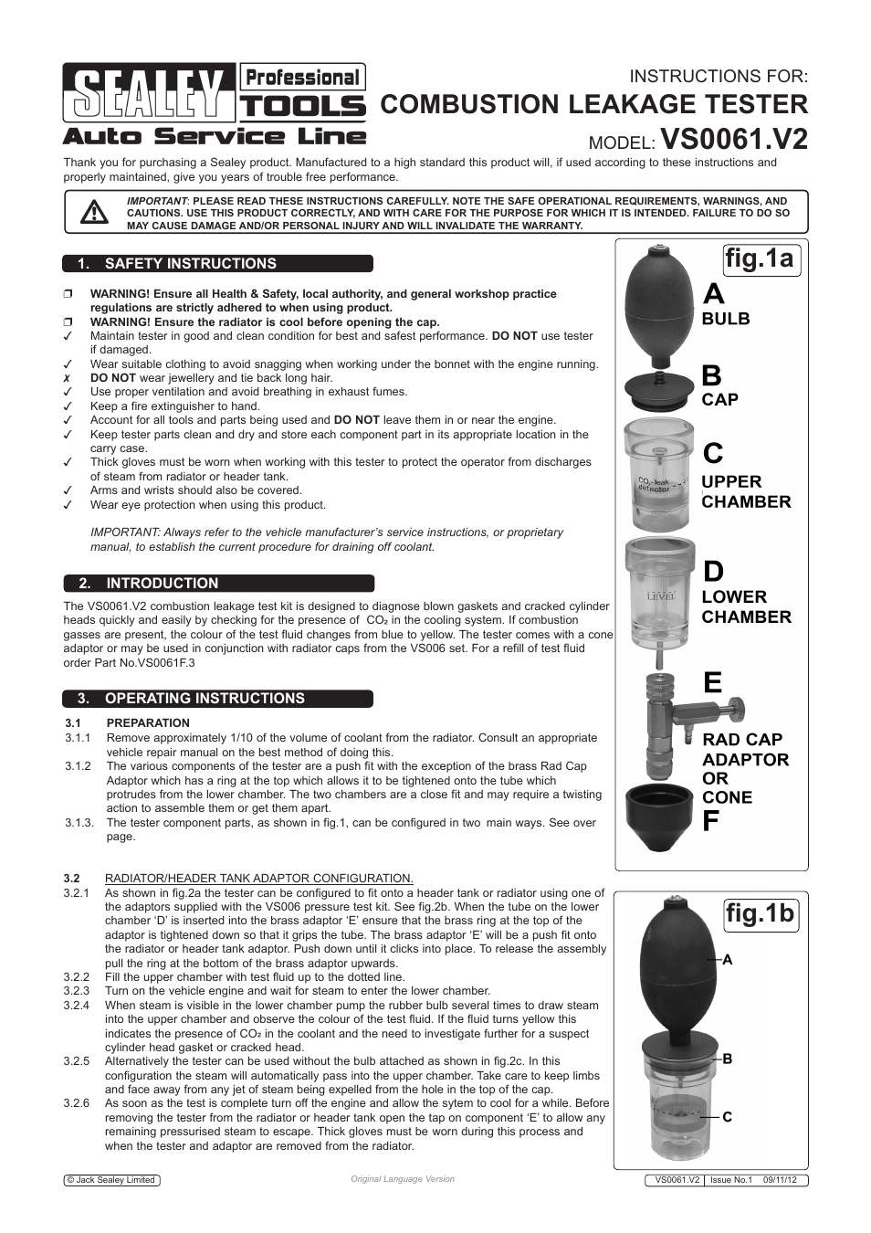 Sealey VS0061 User Manual | 2 pages